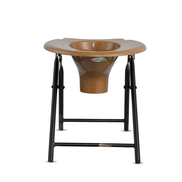 Rodo Folding Commode Stool (Modern) - Sandal Wood