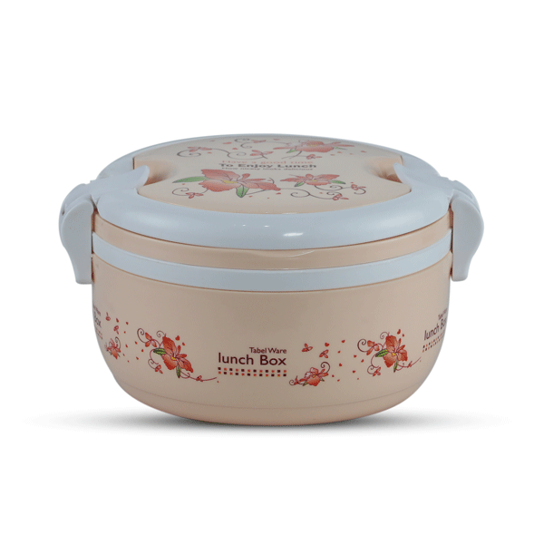 Round Single Tiffin Box Cream