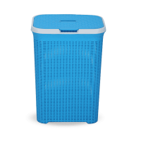 Cane Laundry Basket Big-Cyan Blue
