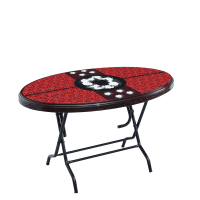 Dining Table 4 Seat Oval S/L Print Fog - Rose Wood