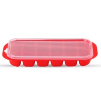 Daisy Ice Tray With Cover - Red