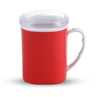 Royal Mug 400 ML With Lid-White & Tr Red