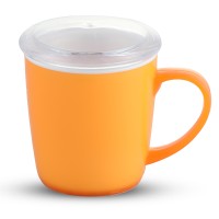 Paris Mug 350ML With Lid-White & Tr Orange