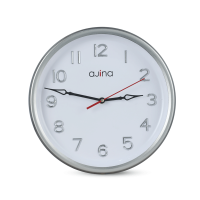 Tune Wall Clock With Digit Round-Silver-Red Hand