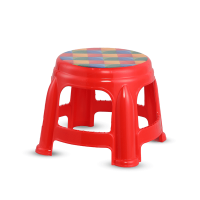 Round Stool Medium (Printed) - Red