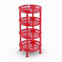 Round Rack 4 Step - Red