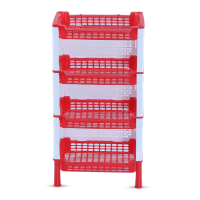 Moushumi Rack 4 Step - Red & White