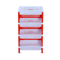 Tulip Fence Rack 4 Step - White & Orange