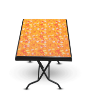 Deco Table 4 Seat S/L Print Nest Flower - Black