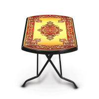 Restaurant Table Semi Oval S/L Print Crown -Black