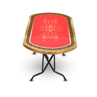 Dining Table 6 Seat Semi Oval St/L Print Rock 2-SW