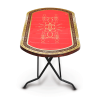 Dining Table 6 Seat Semi Oval S/L Print Rock 2 -RW