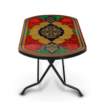 Dining Table 6 Seat Semi Oval S/L P Rex Gold-Black