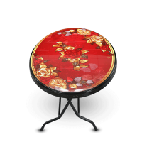 Dining Table 6 Seat Oval S/L Print Smoke-Black