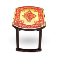 Dining Table 4 Seat Semi Oval P/L Print Crown-RW