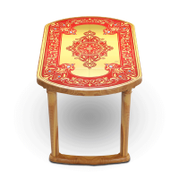 Dining Table 4 Seat Semi Oval P/L Print Crown - SW