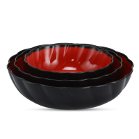 Bakul Bowl 3 Pcs Set - Red & Black