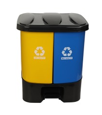 Twin Paddle Bin 15L - Yellow & Royal Blue
