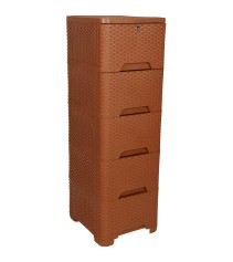Caino Closet 5 Drawer - Eagle Brown