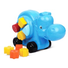 Hippo Puzzle Car - Blue